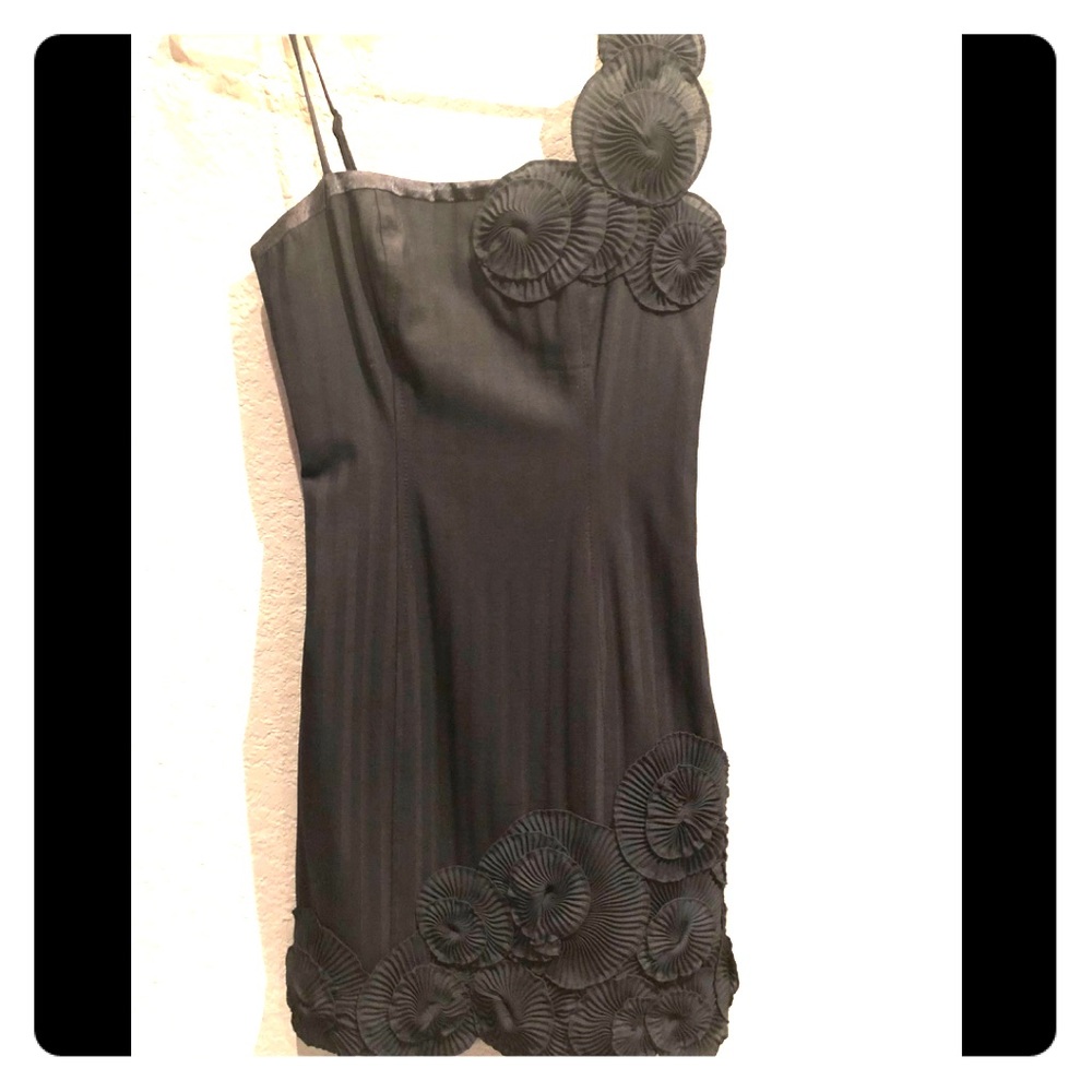 Bebe Black Flower Detail Dress 0